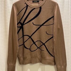 Ralph Lauren Women’s Sweater Brown With Black RLL size XL